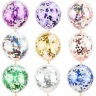 10 шт.лот, розовое золото, 12 дюймов, конфетти, блестящие латексные воздушные шары на годовщину, свадьбу, день рождения, вечерние украшения, детские игрушки для душа, Globos