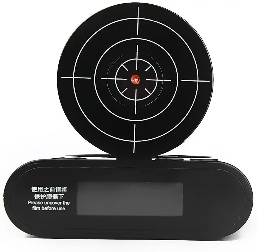 

2021 Electronics Desk Clock Digital Gun Alarm Clock Gadget Target Laser Shoot For Children's Alarm Clock Table Awakening