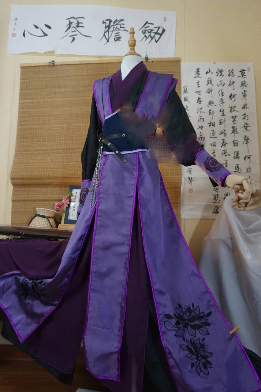 Jiang Cheng фиолетовый мужской костюм ханьфу для аниме основатель дьявольского