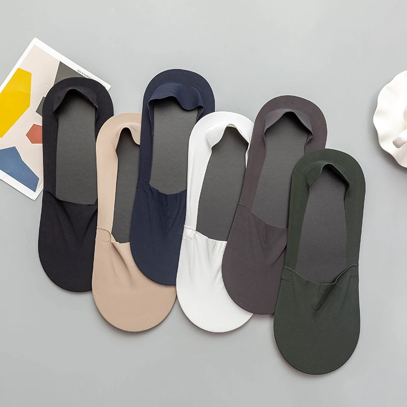 

3 Pairs Summer Matching Casual Socks Men Invisible Boat Socks Male Spring Summer Silicone Non-slip Shallow Cozy Cotton Sock