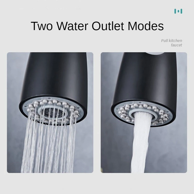 Черный кухонный смеситель выдвижная ручка с одним отверстием поворотный на 360