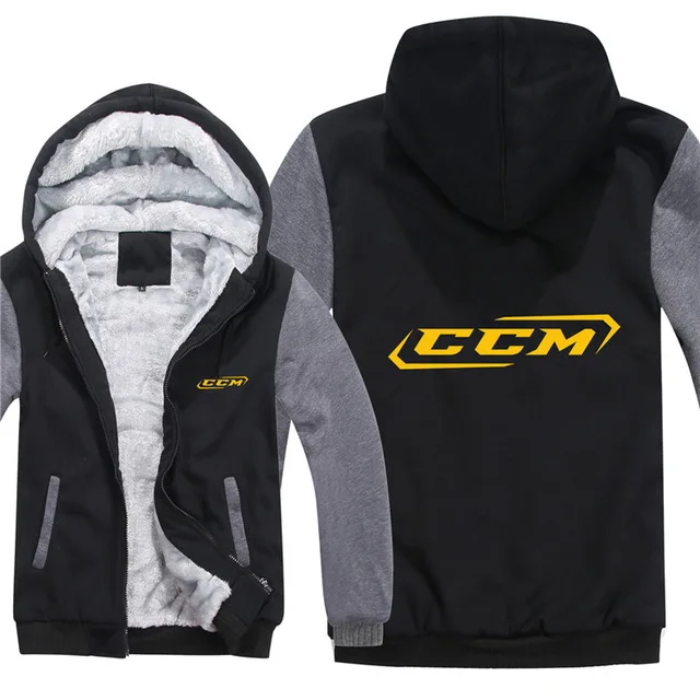 

NEW CCM Logo Hoodies Men Fashion Coat Pullover Wool Liner Jacket for CCM Sweatshirts Hoody Winter Thicken Warm Fleece cotton Zip
