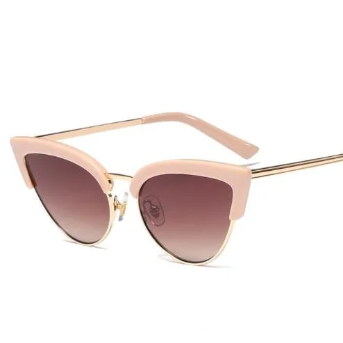 Женские солнцезащитные очки в стиле ретро COOLSIR Кошачий глаз полуоправе с