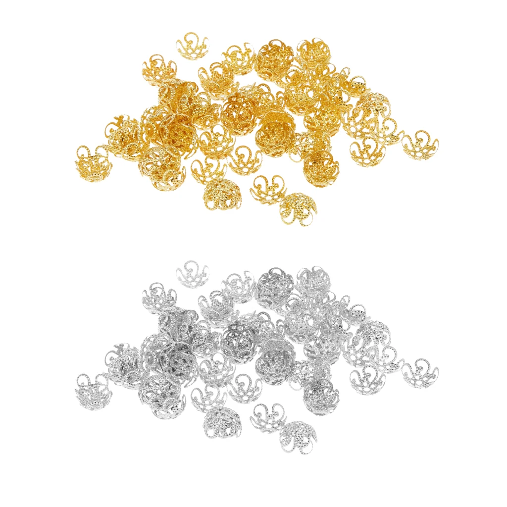 100 шт винтажный китайский узел медный покрытый цветок бусины шапки для