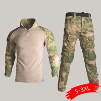 bdu tactical camouflage military uniform clothes suit men us army clothes airsoft military combat shirt cargo pants knee pads
