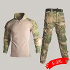 Камуфляжная военная форма, мужской костюм, армейская одежда США, рубашка для страйкбола и штаны-карго, наколенники, тактическая БДУ