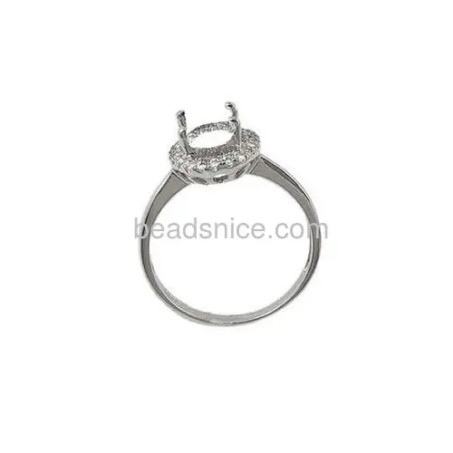 silver Beadsnice кольцо из стерлингового серебра для 6x8 мм овальный камень полукольцо крепление ювелирных изделий без камня 28841 - Цвет основного камня: silver