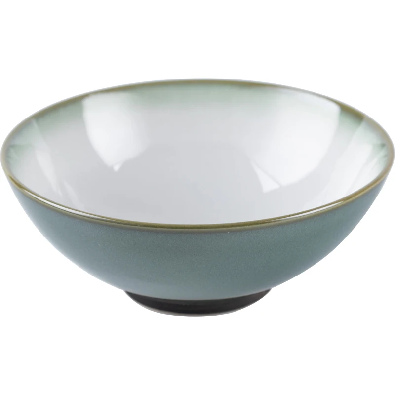 Салатница с градиентом зеленая керамическая суповая чаша бытовая большая миска