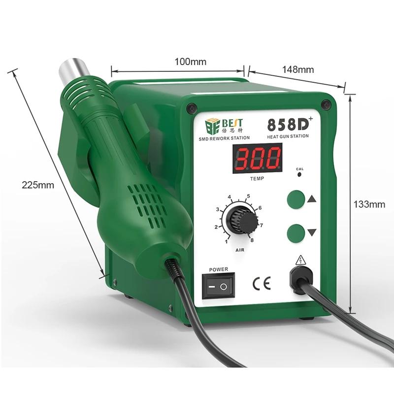 BST-858D + паяльная станция горячего воздуха бессвинцовая SMD для ремонта телефона
