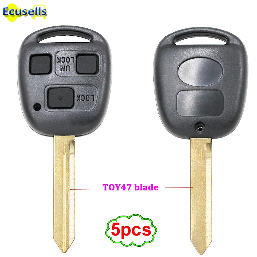 5 шт./лот чехол для дистанционного ключа TOYOTA Yaris Avensis 3 Чехол брелок с кнопкой TOY47