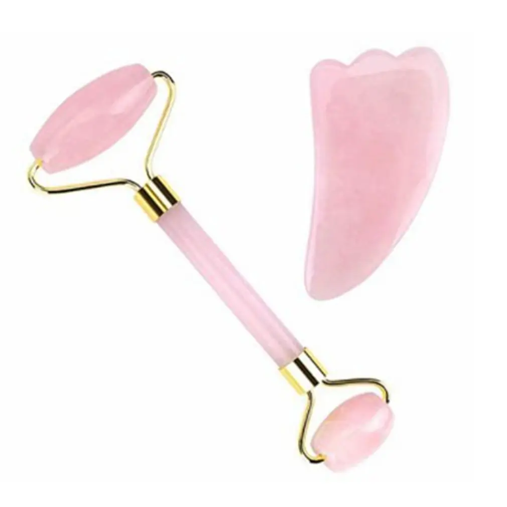 

Double Roller Design Mute Noise Reduction Jade Roller Massage Stick + Claw Horn Scraping Crystal Plate Set