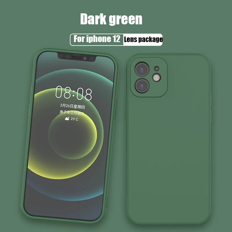 

Liquid Silicone Mobile Phone Case is Suitable For iphone12 / pro / Mini / Promax Straight Side Liquid Silicone Protective Cover