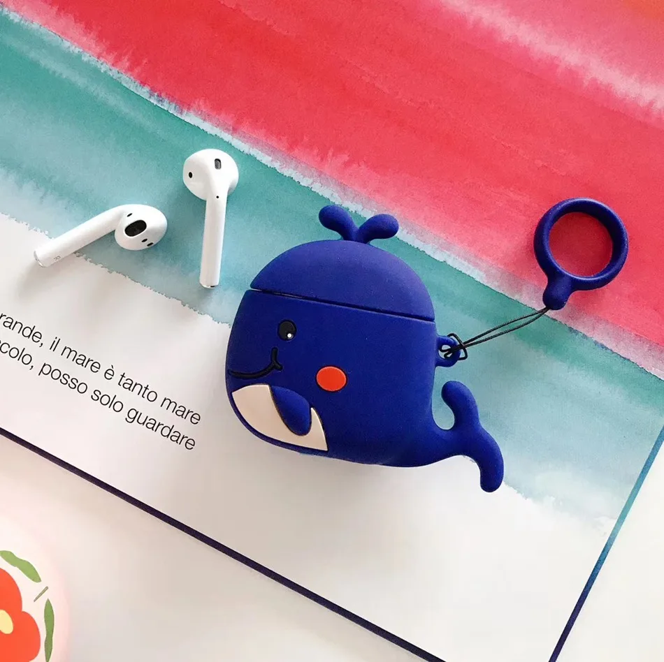444F Чехол для AirPods с милым 3D рисунком авокадо, чехол для наушников Apple Airpods 2, силиконовый чехол для наушников Air pods, ремешок для наушников - Цвет: 444F