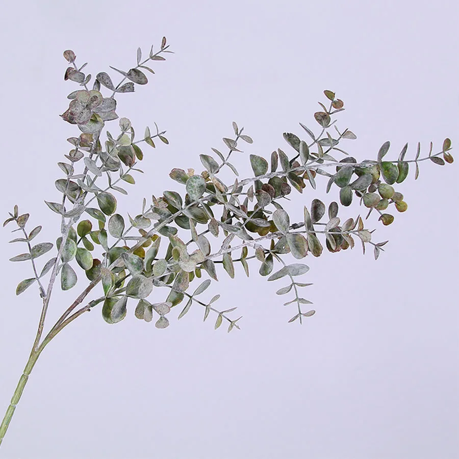 

10Pcs/lot wholesale Artificial plastic plant green eucalyptus branch for garden wedding decoration faux foliage Xmas decor