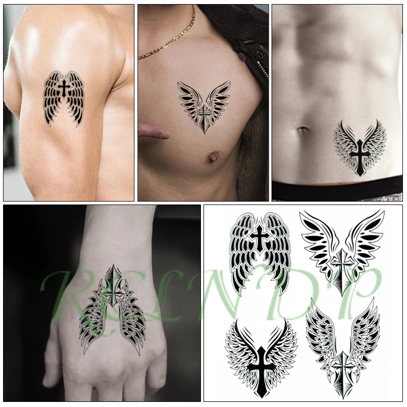 Waterproof Temporary Tattoo Sticker angel wings reading book flying bird Fake Tatto Flash Tatoo big tattoos for kid Women Men | Красота и