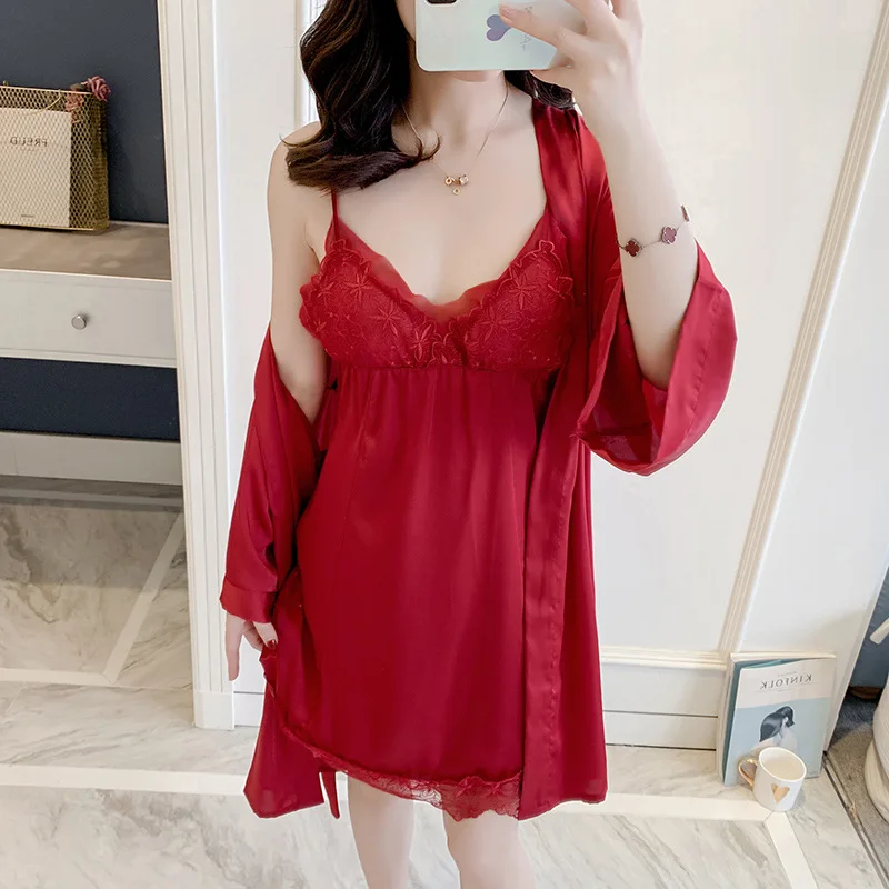 Халат-кимоно Женский с V-образным вырезом 2 предмета