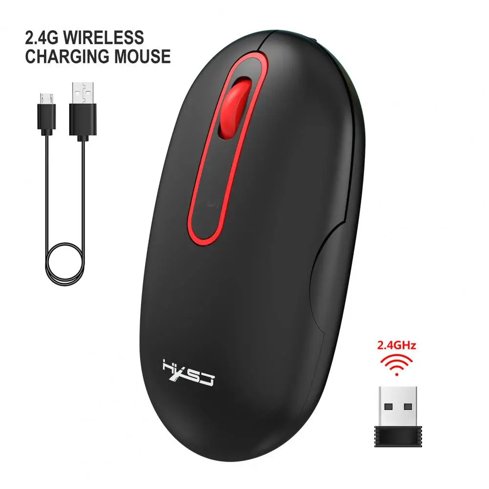 

HXSJ T15 2.4G 1600DPI Mute Rechargeable Wireless Gaming Mouse Computer Accessory