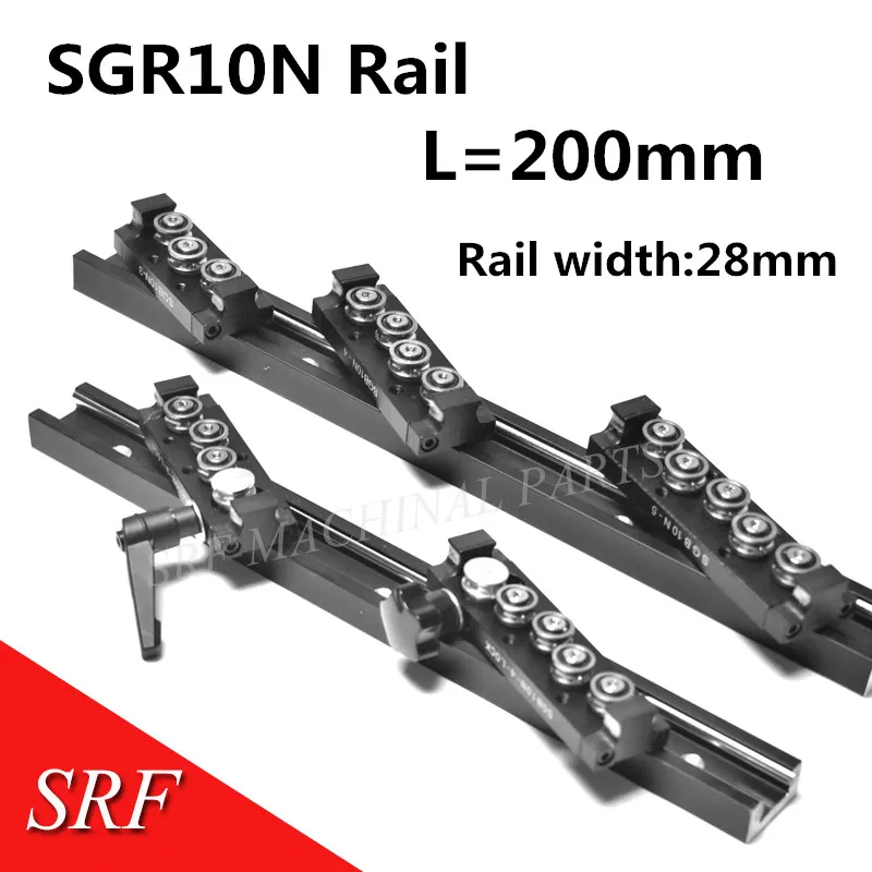 Прямоугольные направляющие для колеса 28 мм 1 шт. SGR10N длина = 200 с SGB10N 4UU четыре