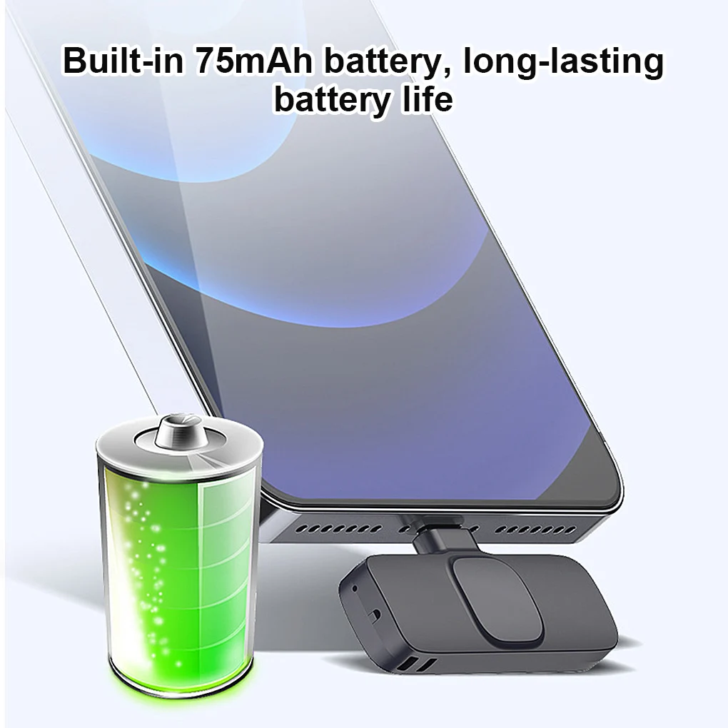 wireless microphone bluetooth compatible cordless clip on mic mobile phone accessories type c interface for phone home singing free global shipping