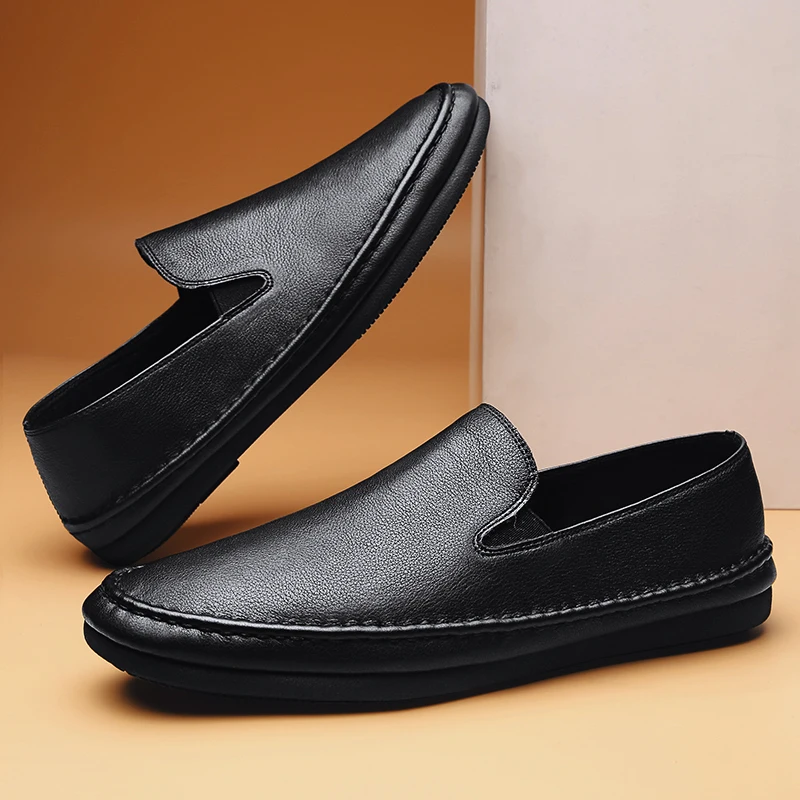 

2020 мягкие мужские лоферы из натуральной кожи обувь для вождения лодки удобные мужские слипоны мужская повседневная обувь мокасины на плоск...