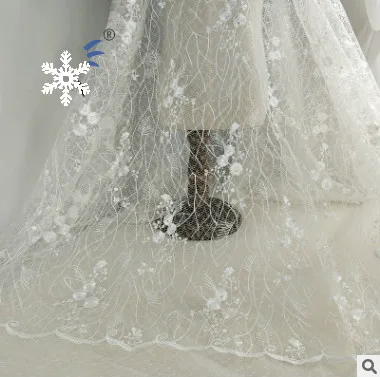 

Ткань из полиэстера с вышивкой, Легкая сетчатая, с вышивкой, для вечернего платья