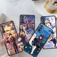 hot japanese cute anime amber for oppo reno 6 5 4 3 2 5z 5f 5k ace 10 x zoom 4g 5g pro plus soft black phone case shell cover