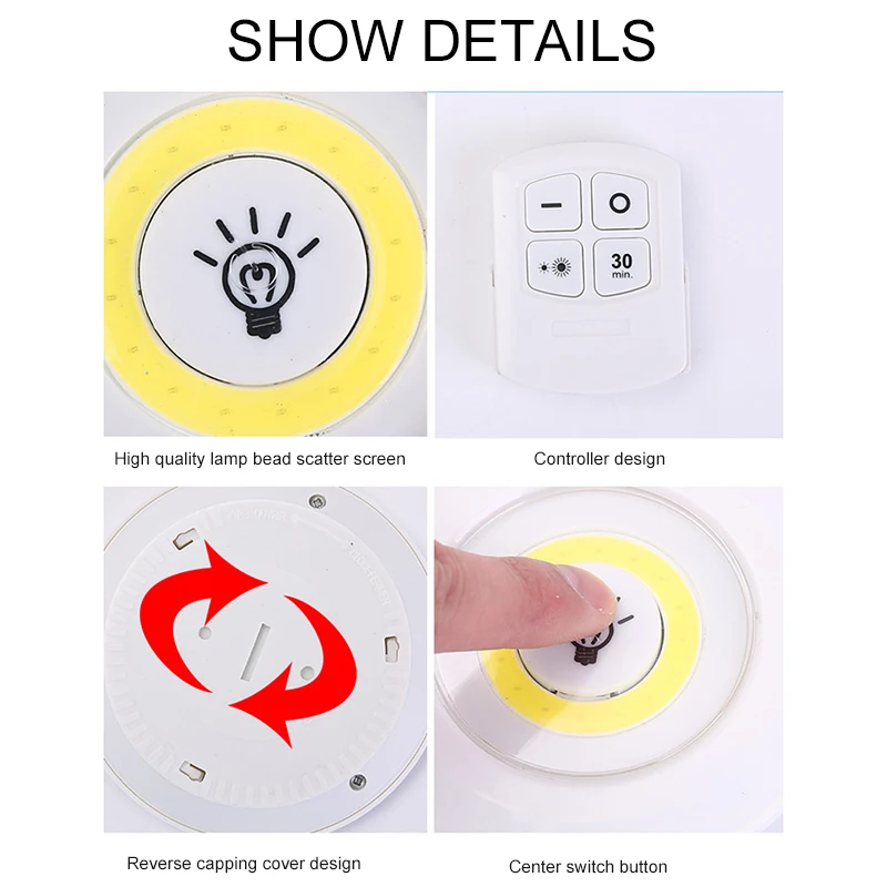 Dimmable Led Cabinet Light Battery Powered Leds Lamps Wireless Touch Sensor Or Remote Controller Wardrobe Stairs | Освещение