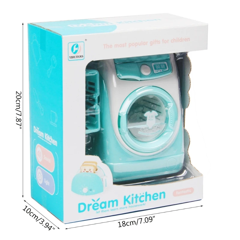 

1Set Luminous Drum Washer Toy Simulation Cleaning Toy Toddler Role Play Pretend Playing Musical Realistic Laundry Toy