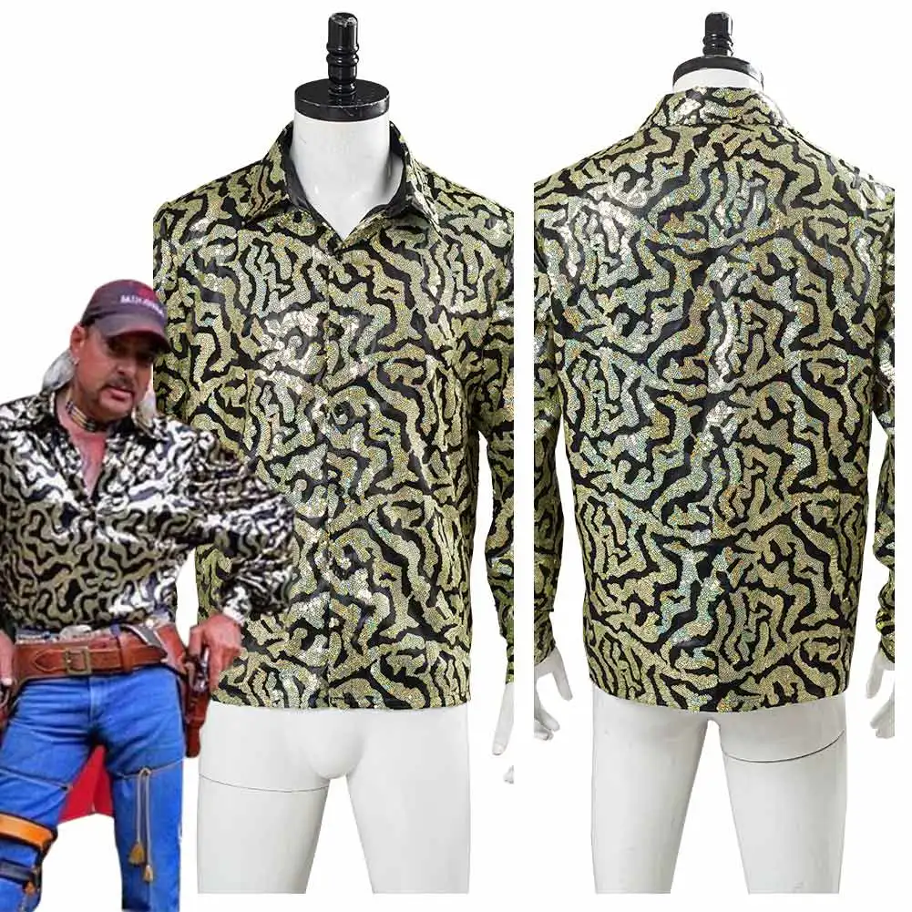 

Tiger King Halloween Carnival Costume Joe Exotic Adult Men Shirt Outfit Cosplay Costume