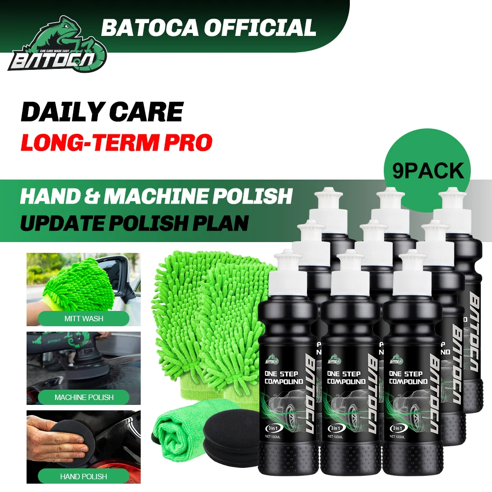 Batoca Car Wax 100ml 3 in 1 One Step Carnauba Polish Scratch Remover Paint Care Grinding Compound Gloss Kit | Автомобили и