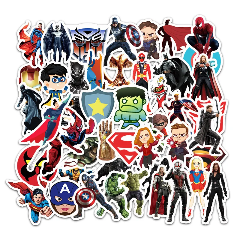 50 шт./упак. Супергерои автомобиля для телефона на мотоцикл путешествий багаж