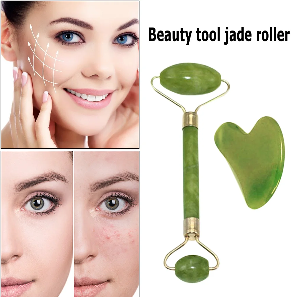 

Natural Jade Stone Facial Massage Roller Face Neck Skin Care Lifting Beauty Tool Skin Relaxing Hand Massage Tool