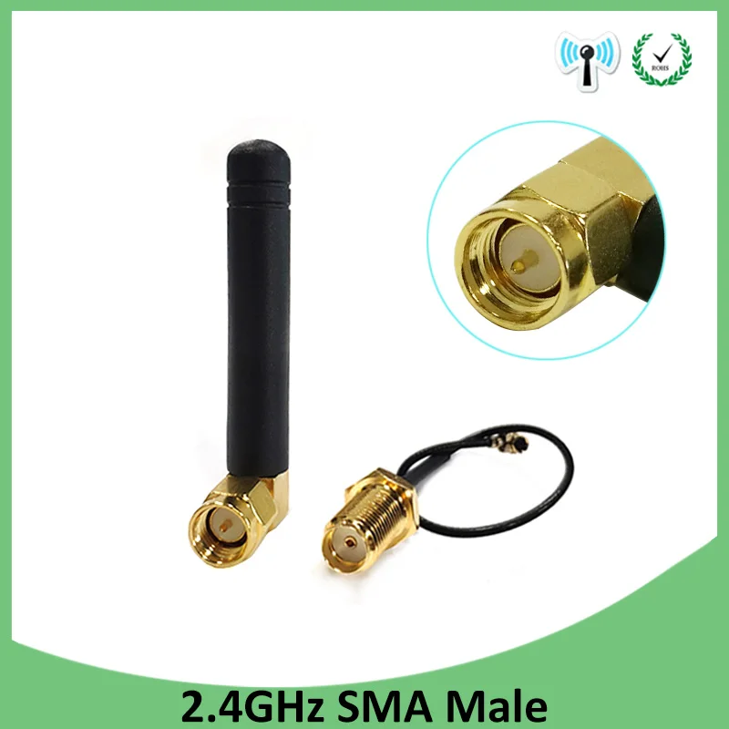 2 шт. антенна 4 ГГц wifi 5dBi SMA Штекерный разъем для маршрутизатора Wi fi + 21 см