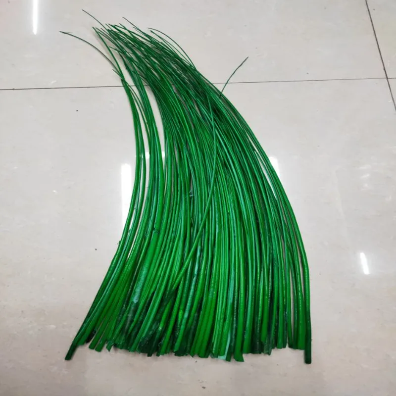 

50pcs/Lot Grass green 16-20inch/40-50cm Ostrich Feather Hard Rod Headwear&Hat Accessories Ostrich Quill Spines For DIY Millinery