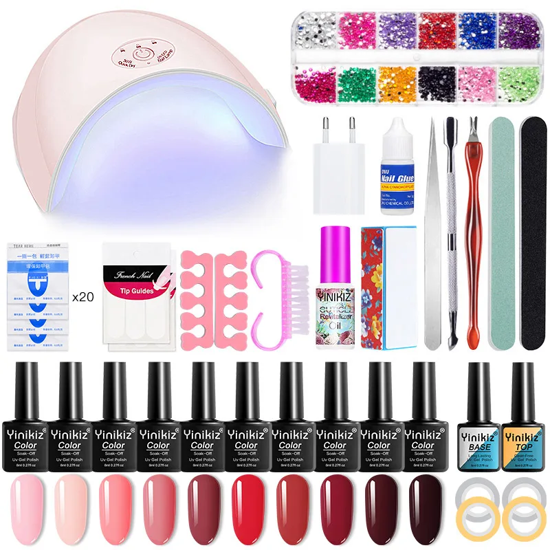 Yinikiz УФ Гель лак для ногтей Nail Art Базовое покрытие лаки 36 Вт Светодиодная