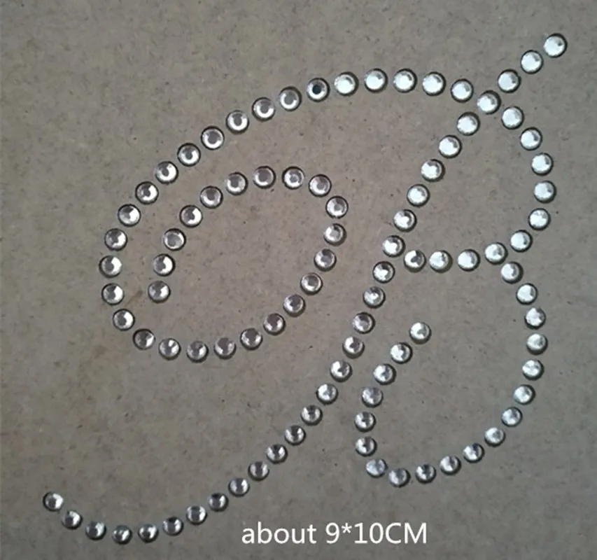 

2pc/lot Letter Rhinestone Bling Transfer Hotfix hot fix rhinestone transfer motifs iron on rhinestone transfer