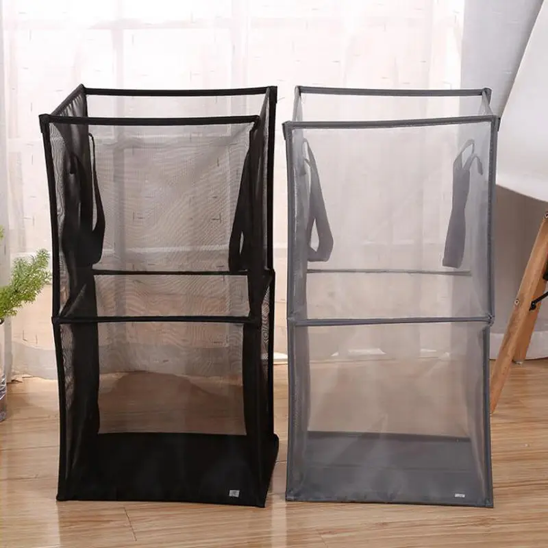 

1/2 Grids Collapsible Foldable Laundry Basket Organizer For Dirty Clothes Laundry Hamper Large Sorter Folding Basket Household