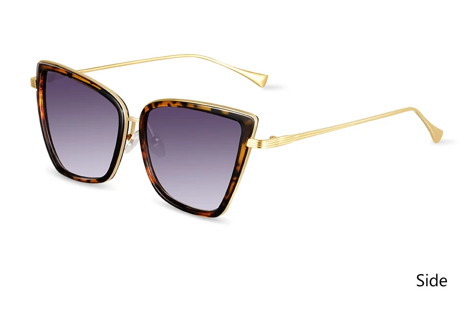 Новые брендовые дизайнерские солнцезащитные очки Cateye, женские винтажные металлические очки, зеркальные ретро очки Lunette De Soleil Femme UV400