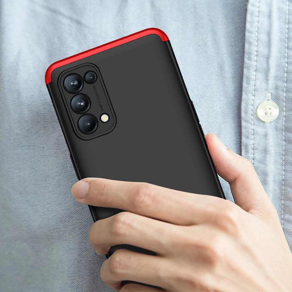 

For OPPO Reno 5 5G Case Hard PC Shockproof 360 Full Protection Three-stage Combination Cover For OPPO Reno 5 Pro 5G GKK