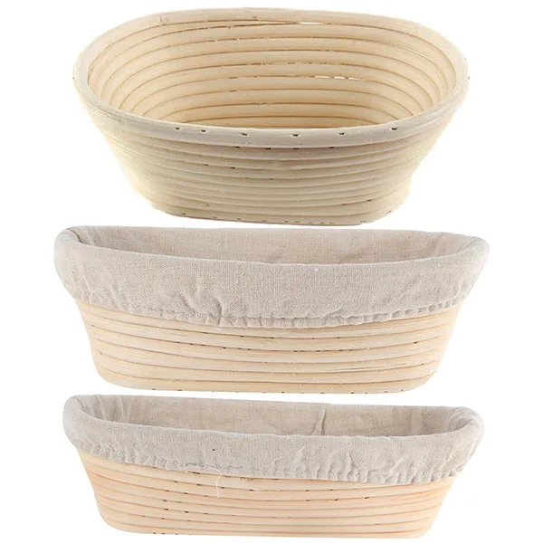 

YHA Handmade Rattan Bread Basket Set With Liner Rattan bread fermentation basket rattan basket Bread Basket Set