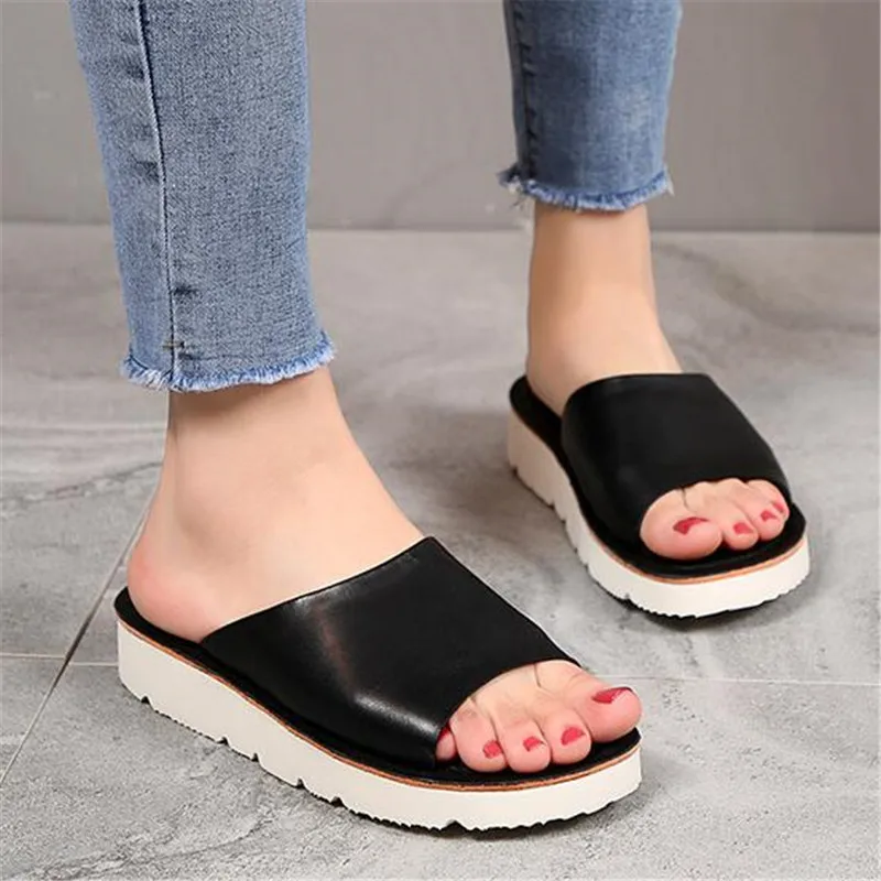 Женские босоножки на танкетке BEYARNE летние сандалии из мягкой воловьей кожи