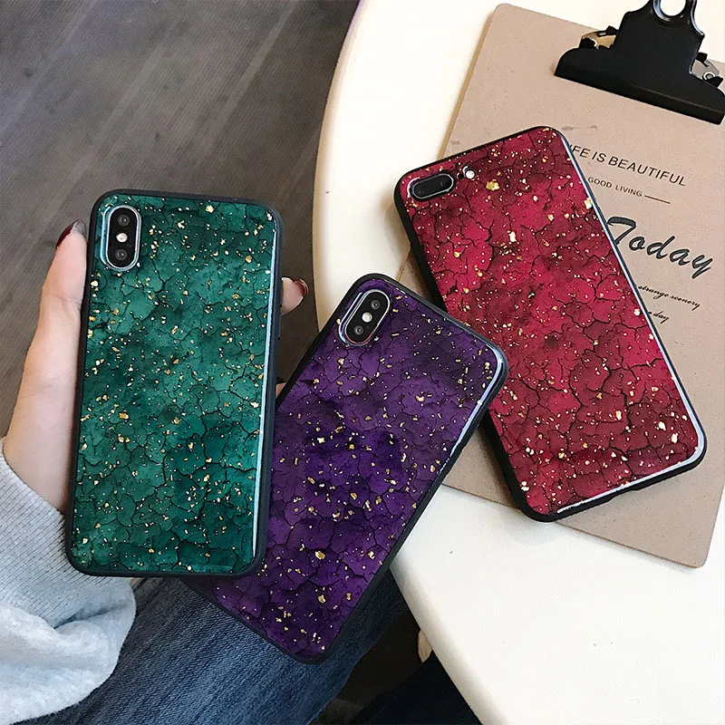 Мраморная Золотая фольга задняя крышка для Samsung Galaxy S7 edge S8 S9 Plus S10 Lite Note 8 9 M10 M20 M30