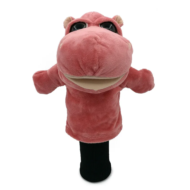 hippo pink Поглощая Гольф животного головных уборов Гольф крышка протектор подходит до проход древесина Для мужчин леди талисман Новинка милый подарок - Цвет: hippo pink