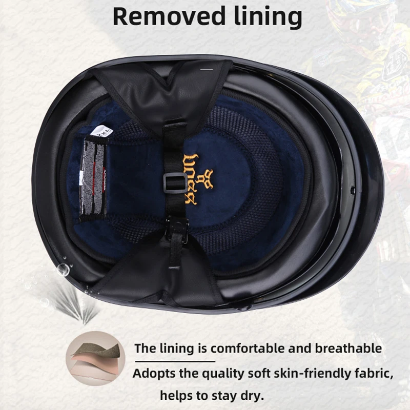 Винтажный полулицевой мотоциклетный шлем Casco Casque Moto Ретро шлемы с внутренним