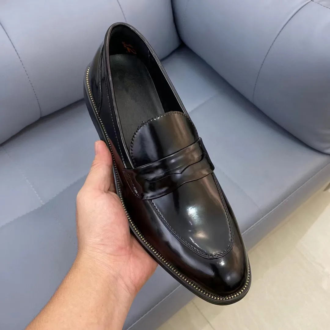 

Men's Brand Genine Leather Flat Dress Shoes