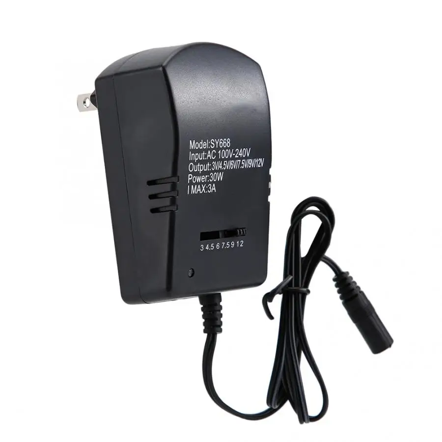 Регулируемый универсальный адаптер питания напряжения 30 Вт 3 В/4 5 в/6 В/7 в/9 В/12 в
