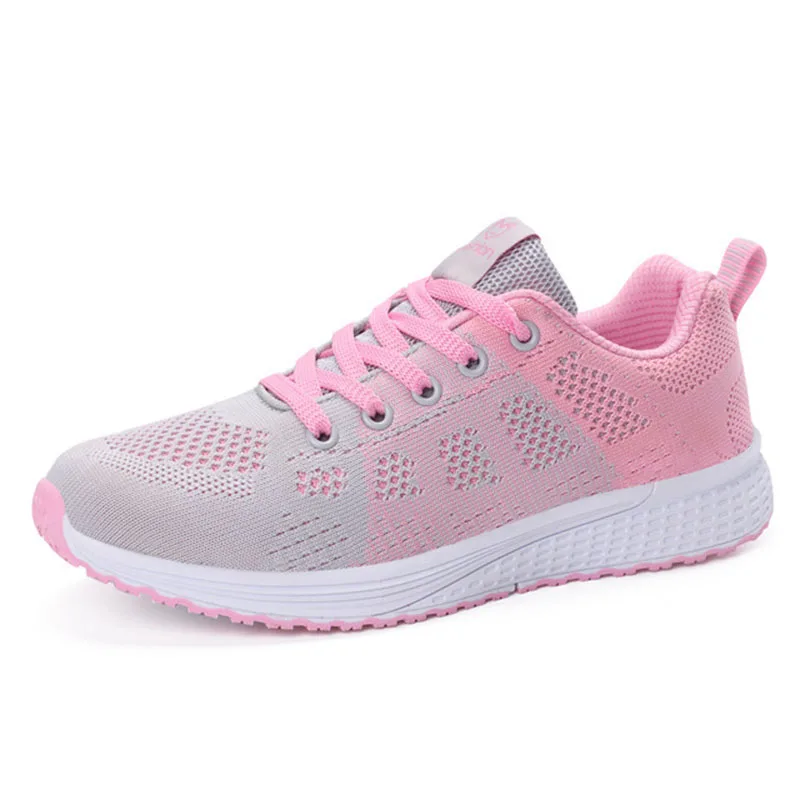 8616 gray pink Женская обувь; повседневные кроссовки; женские кроссовки; модная прогулочная обувь из дышащего сетчатого материала на шнуровке; женские теннисные туфли - Цвет: 8616 gray pink