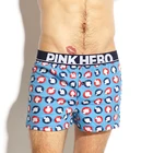 Трусы-боксеры Pink Heroes мужские, хлопковые шорты, нижнее белье, повседневные трусы для сна с модным принтом, удобная домашняя одежда