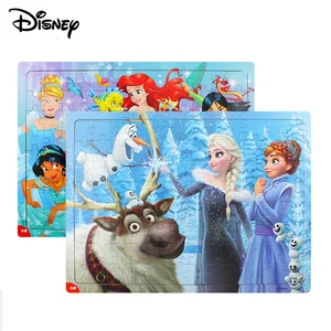 Детский пазл Принцессы Disney, деревянная рамка, 96 штук, самолёт, Мультяшные фигурки Эльзы, Анны, Микки, Игрушки для раннего развития