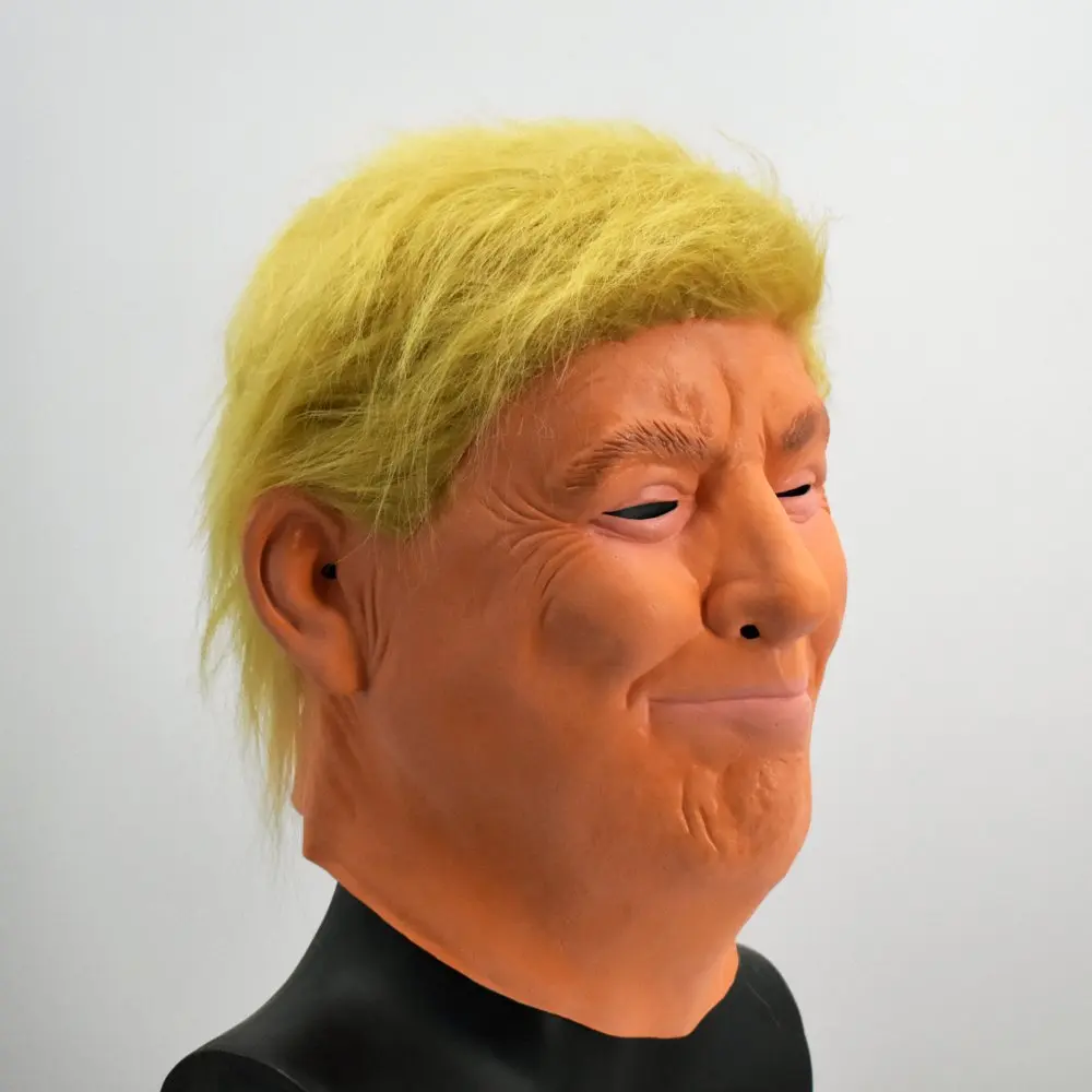 Платье на Хэллоуин, латексная маска Дональда Трампа, высококачественные резиновые реквизиты с волосами, реалистичные Вечерние Маски для косплея